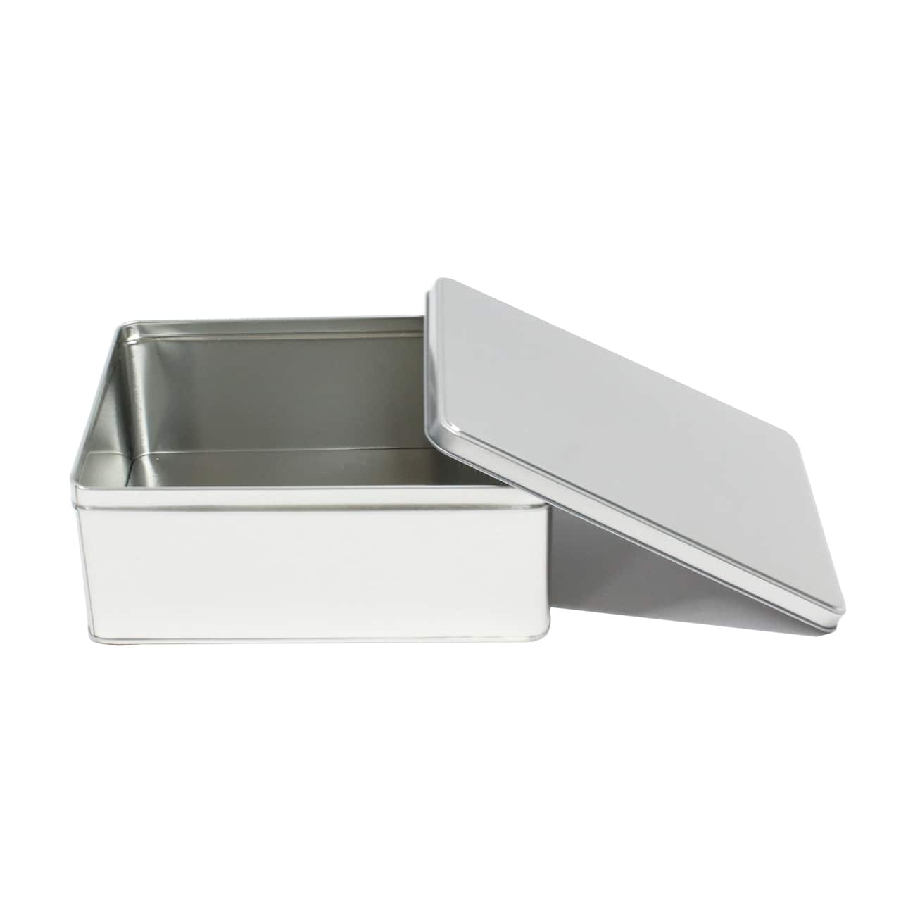 Medium Square Silver Tin Container By Celebrate It™